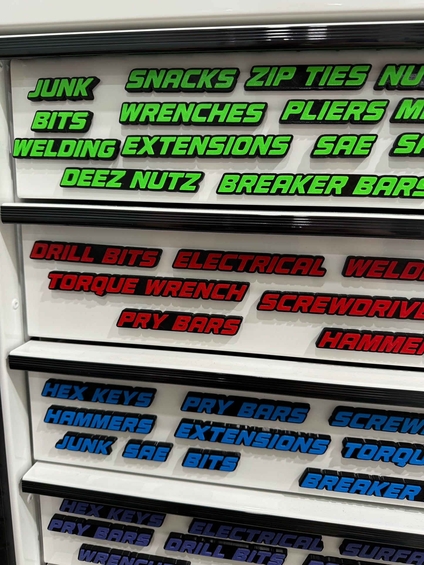 QRT Toolbox Drawer Tags