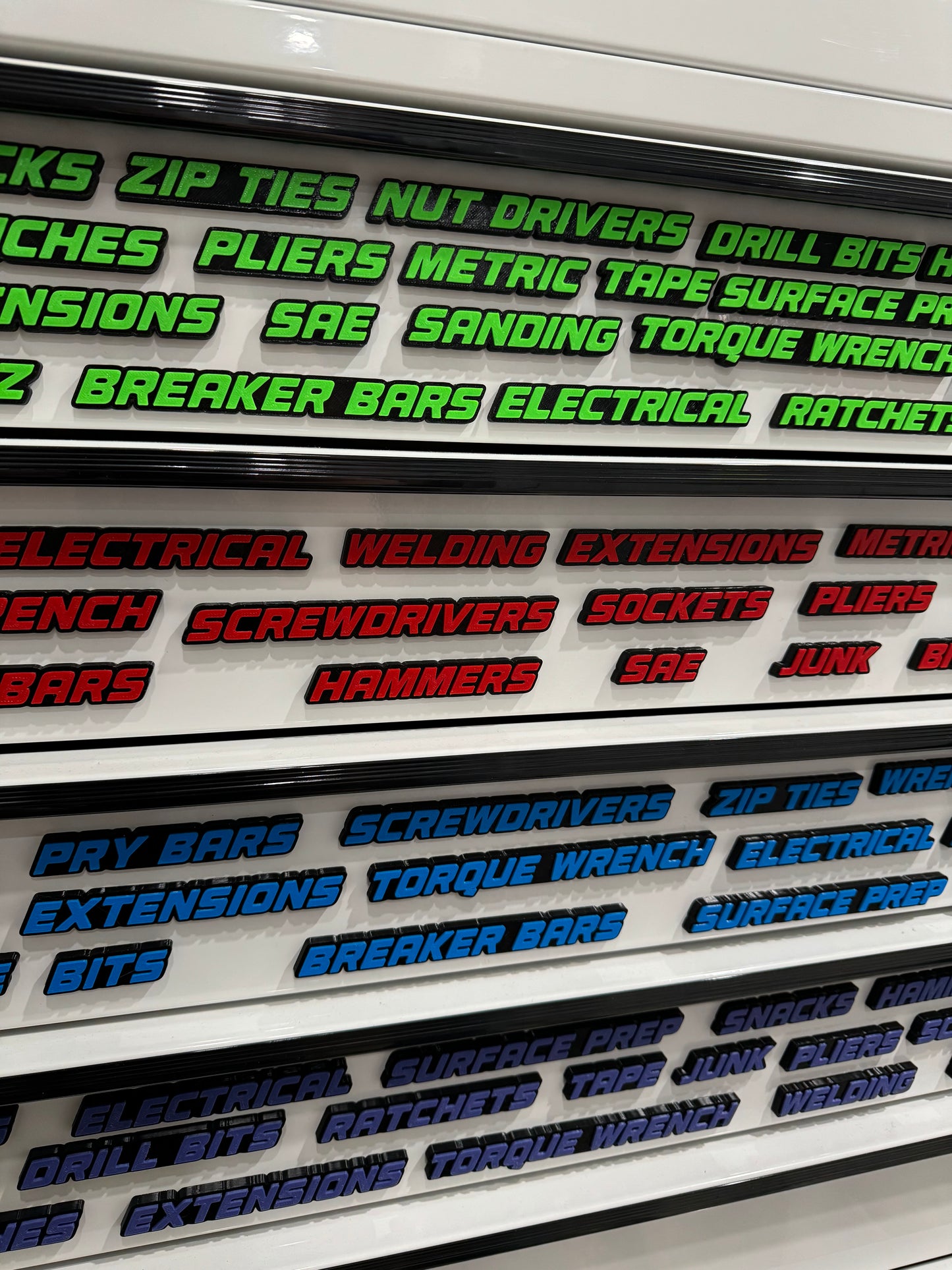 QRT Toolbox Drawer Tags