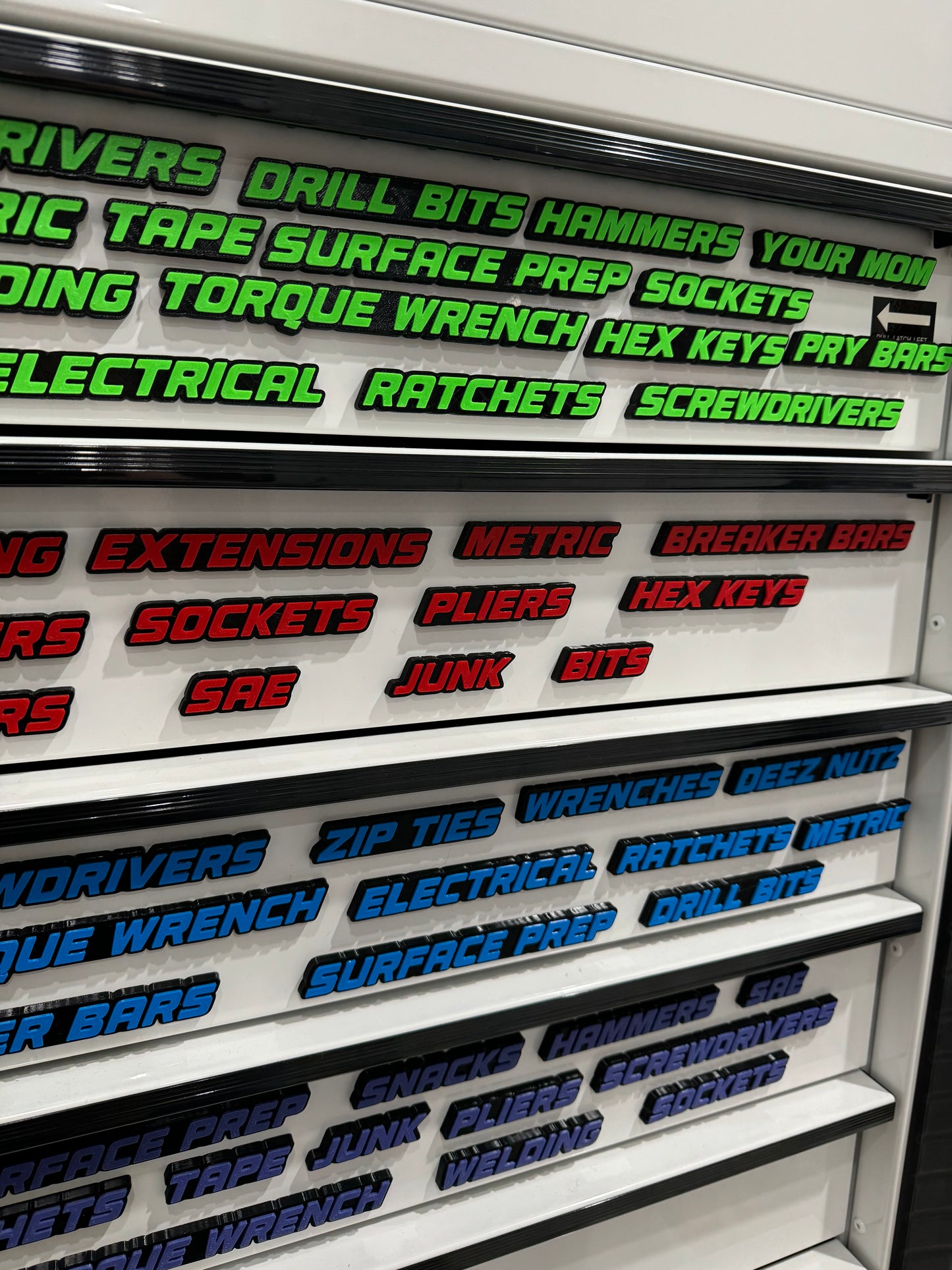 QRT Toolbox Drawer Tags