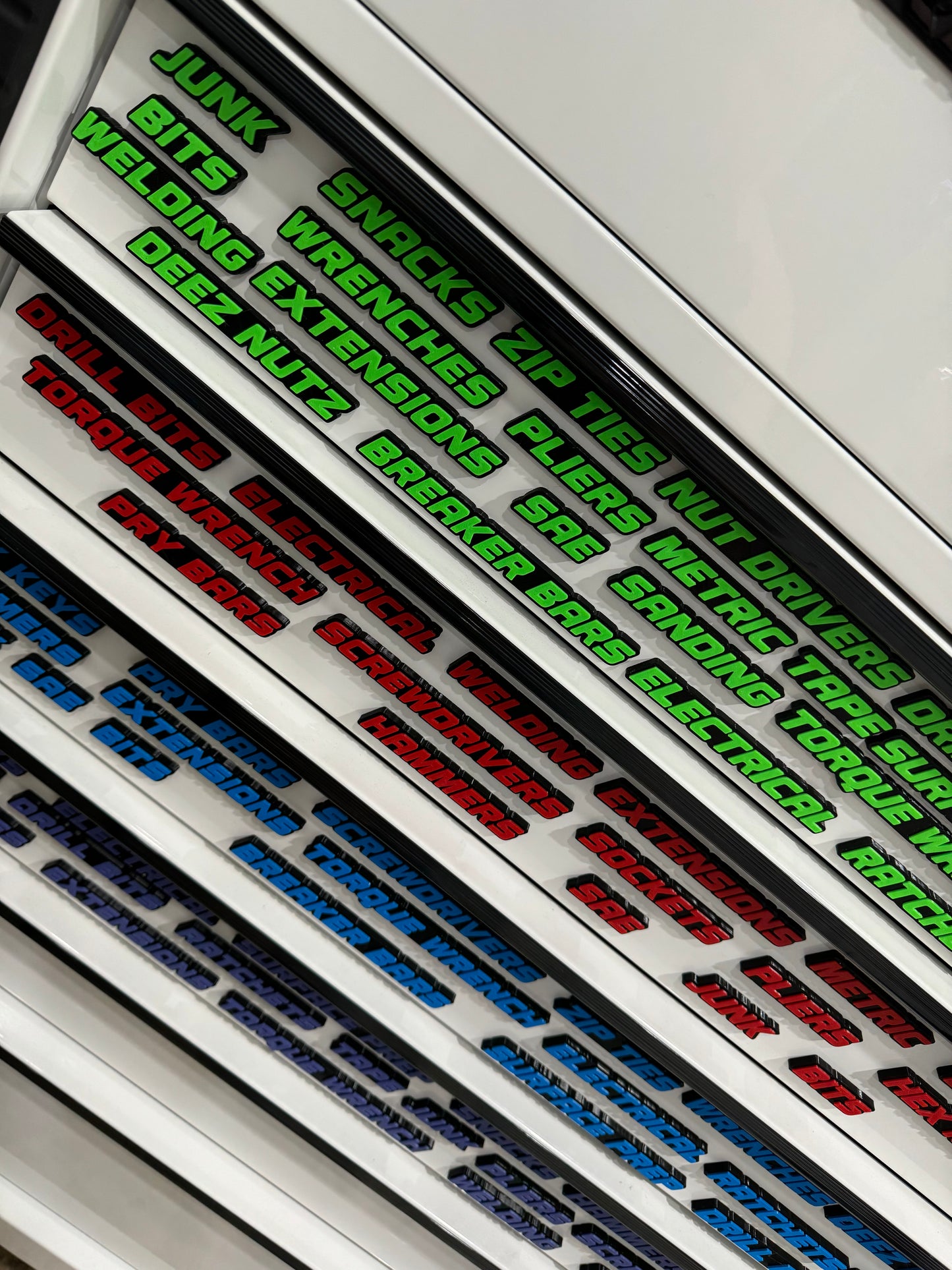 QRT Toolbox Drawer Tags