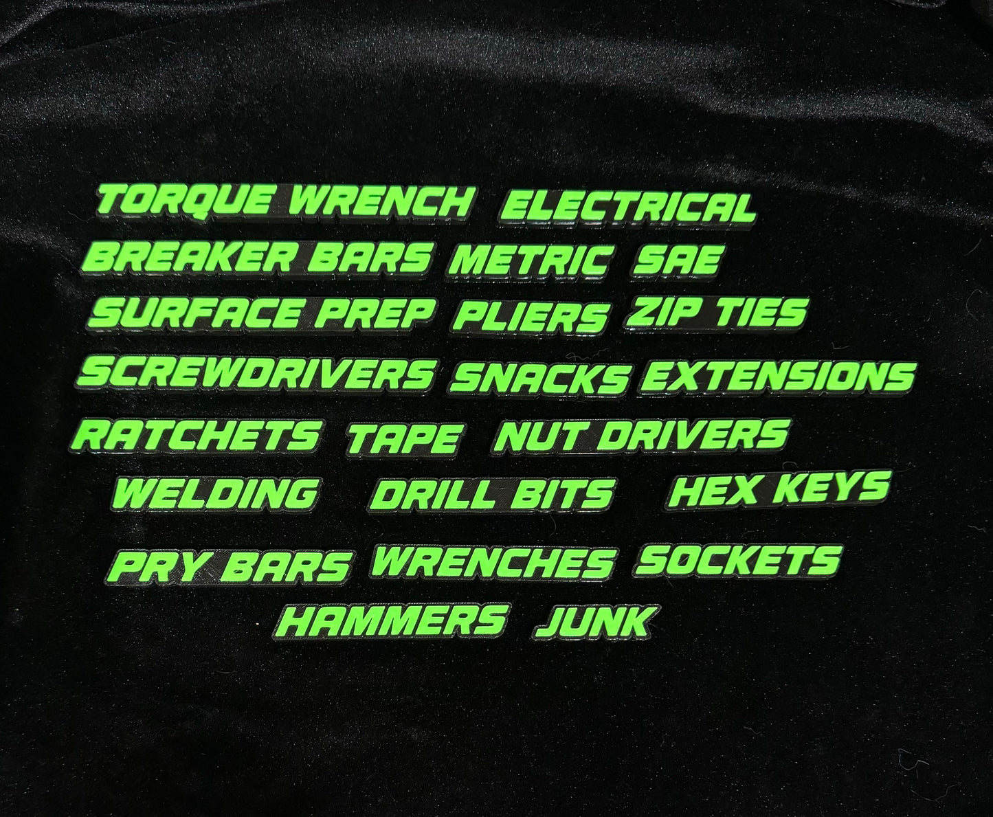 QRT Toolbox Drawer Tags